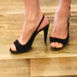 Black, Suede  Sling-backs: Smoke & Covid FREE